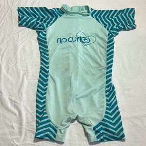 12M Rip Curl Kids Aqua and Teal Rashguard